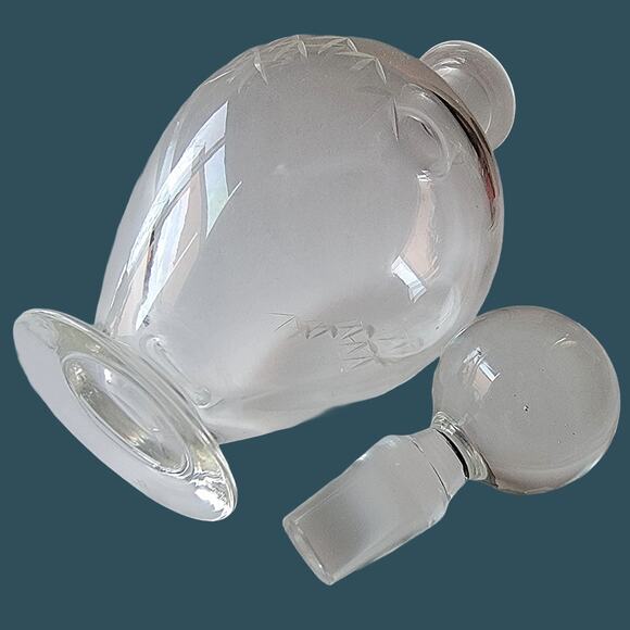 Vintage 1930s Etched Bamboo Motif Noritake Crystal Decanter - Picture 4 of 5